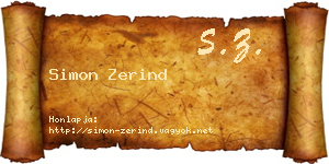 Simon Zerind névjegykártya